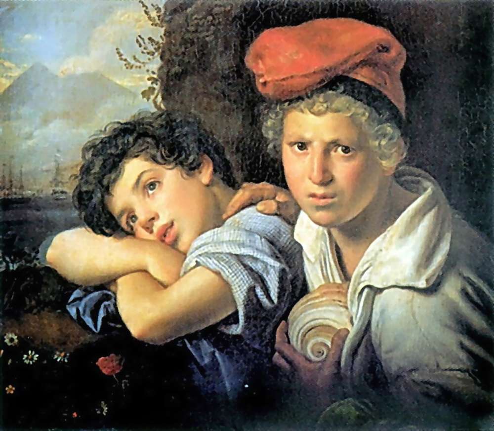 Неаполитанские мальчики-рыбаки. 1829 Х., м. ГРМ - Кипренский Орест Адамович