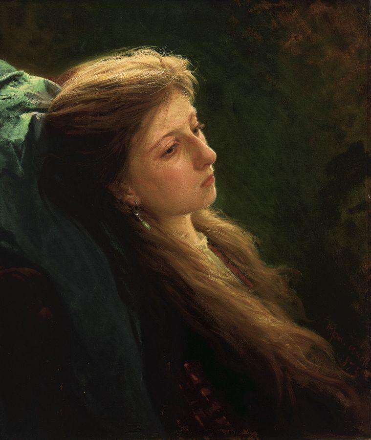 Девушка с распущенной косой. 1873 - Крамской Иван Николаевич