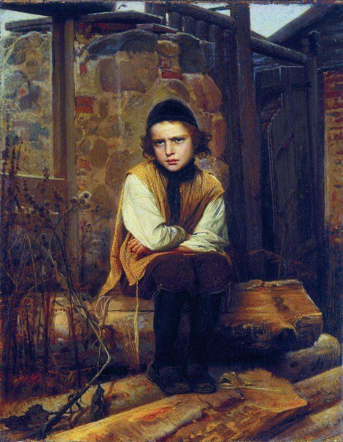 Оскорбленный еврейский мальчик. 1874 - Крамской Иван Николаевич