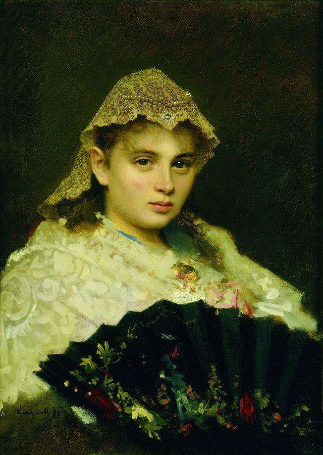 Портрет Ольги Афанасьевны Рафтопуло. 1884 - Крамской Иван Николаевич