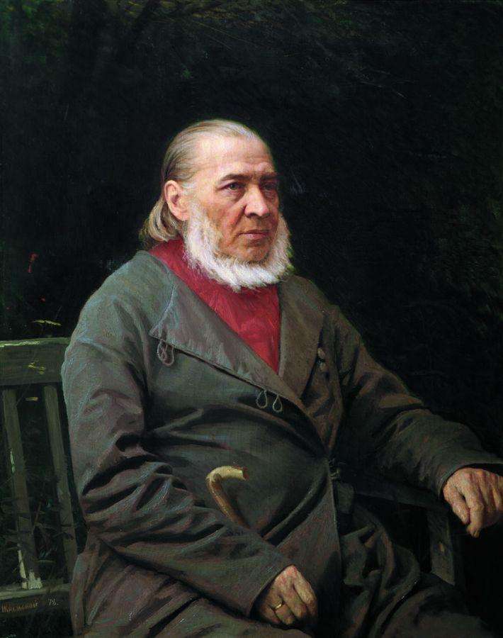 Портрет писателя Сергея Тимофеевича Аксакова. 1878 - Крамской Иван Николаевич