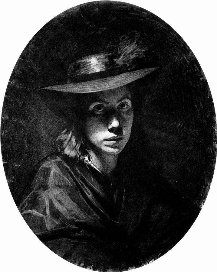 Портрет Софьи Николаевны Крамской (в шляпе). 1863 - Крамской Иван Николаевич