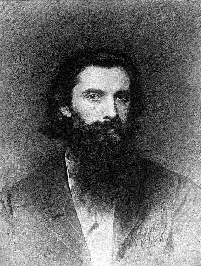 Портрет художника Николая Дмитриевича Дмитриева-Оренбургского. 1866 - Крамской Иван Николаевич