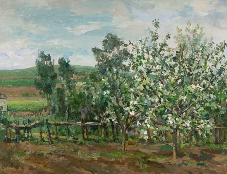 Цветущая яблоня, 1935г. 80x60 - Крылов Порфирий Никитич