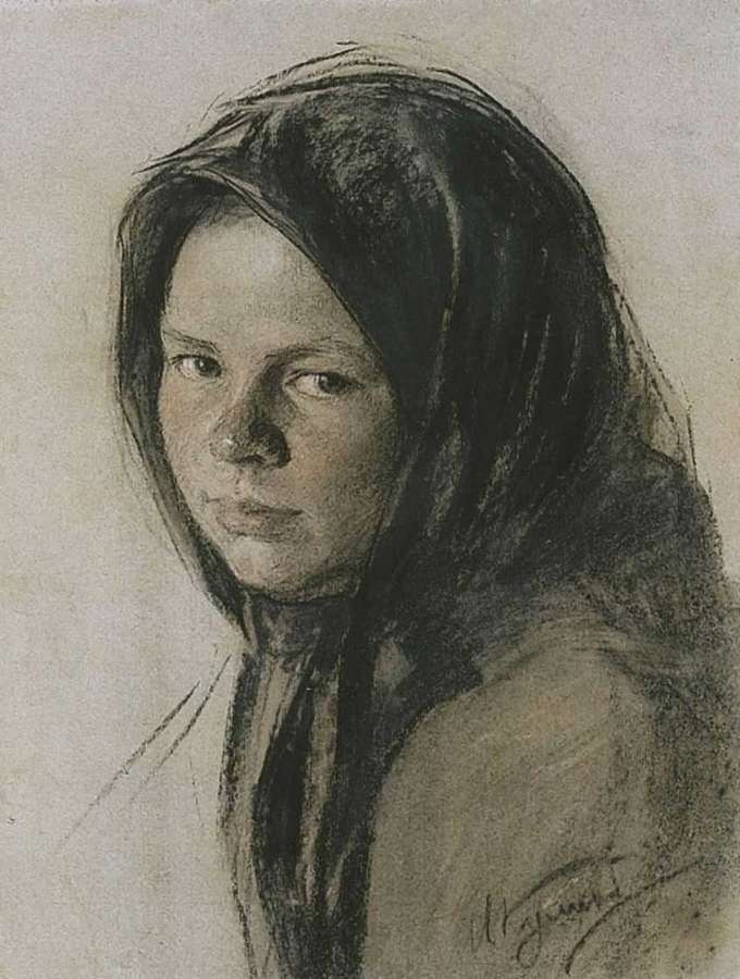 Портрет крестьянки. 1910-е  - Куликов Иван Семенович