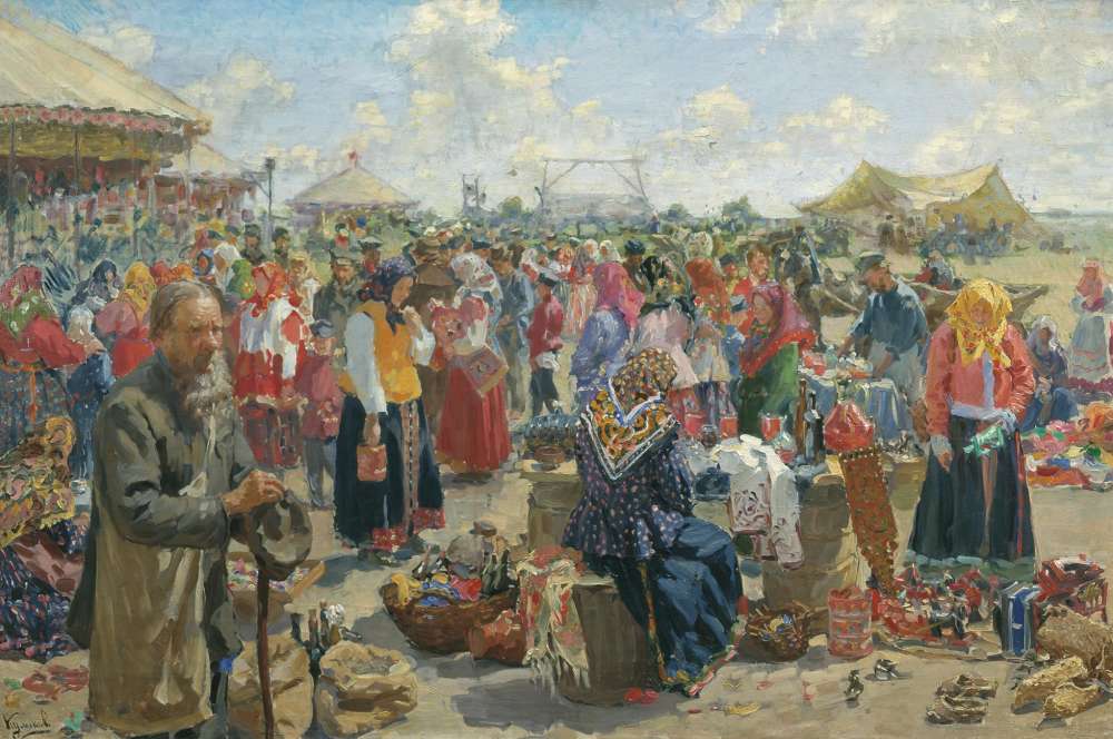 Ярмарка. 1910, холст, масло - Куликов Иван Семенович