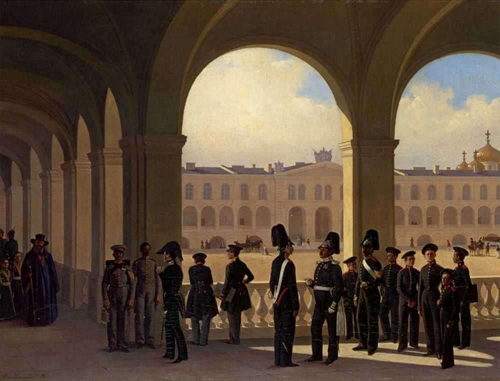 Двор военного училища в Санкт-Петербурге. 1850 - Ладюрнер (Ладурнер) Адольф Игнатьевич