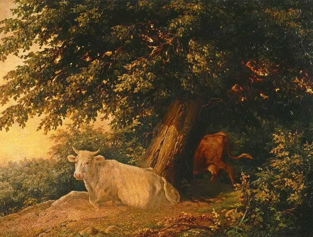 Пейзаж с коровами. 1835  - Лебедев Михаил Иванович