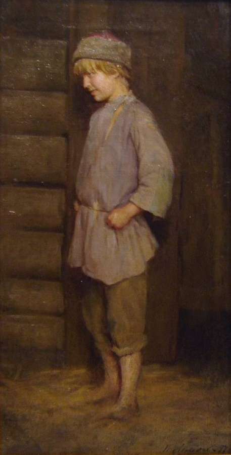 Крестьянский мальчик, 1897г. 17x32  - Лемох Кирилл(Карл) Викентьевич