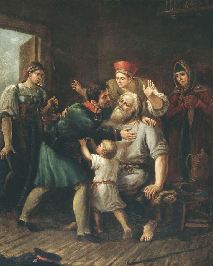 Возвращение ратника в свое семейство. 1815 - Лучанинов Иван Васильевич