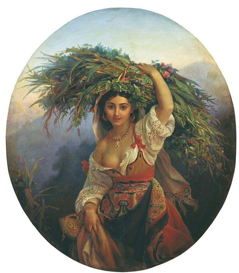 Итальянка с цветами. 1853 - Орлов Пимен Никитич