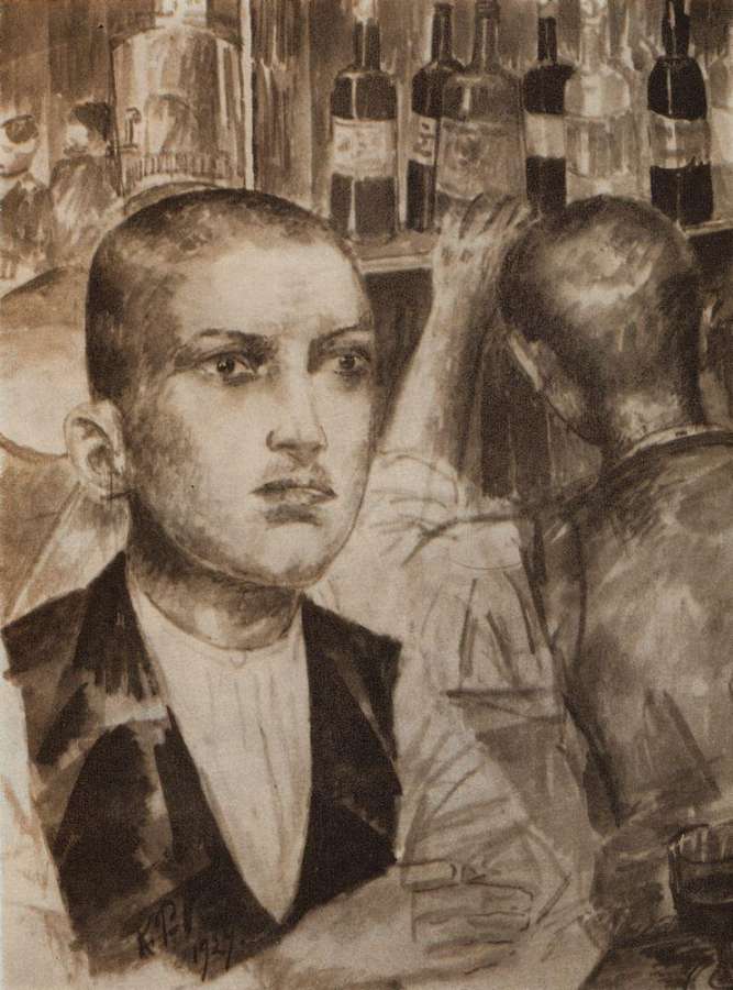 Гарсон парижского кафе. 1924 - Петров-Водкин Кузьма Сергеевич