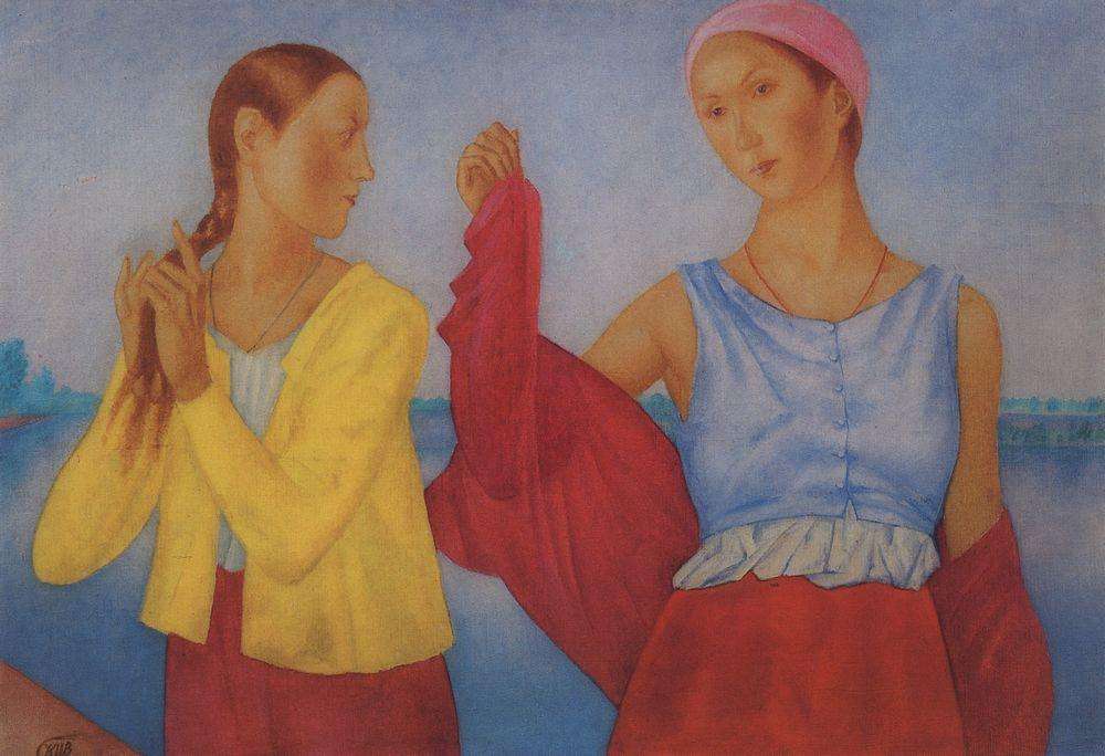 Две девушки. 1915 - Петров-Водкин Кузьма Сергеевич