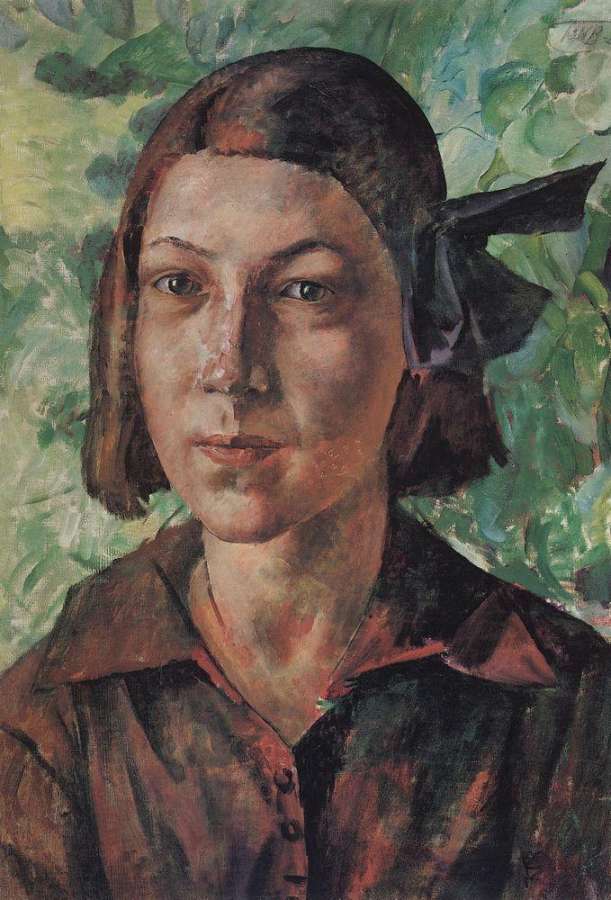 Девушка в саду. 1927 - Петров-Водкин Кузьма Сергеевич