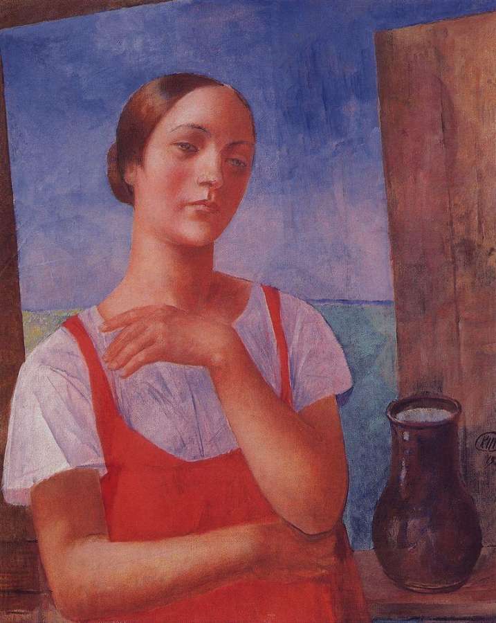 Девушка в сарафане. 1928 - Петров-Водкин Кузьма Сергеевич