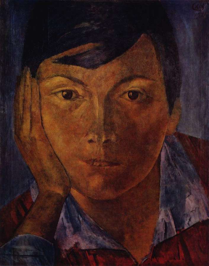 Желтое лицо (Женское лицо). 1921 - Петров-Водкин Кузьма Сергеевич