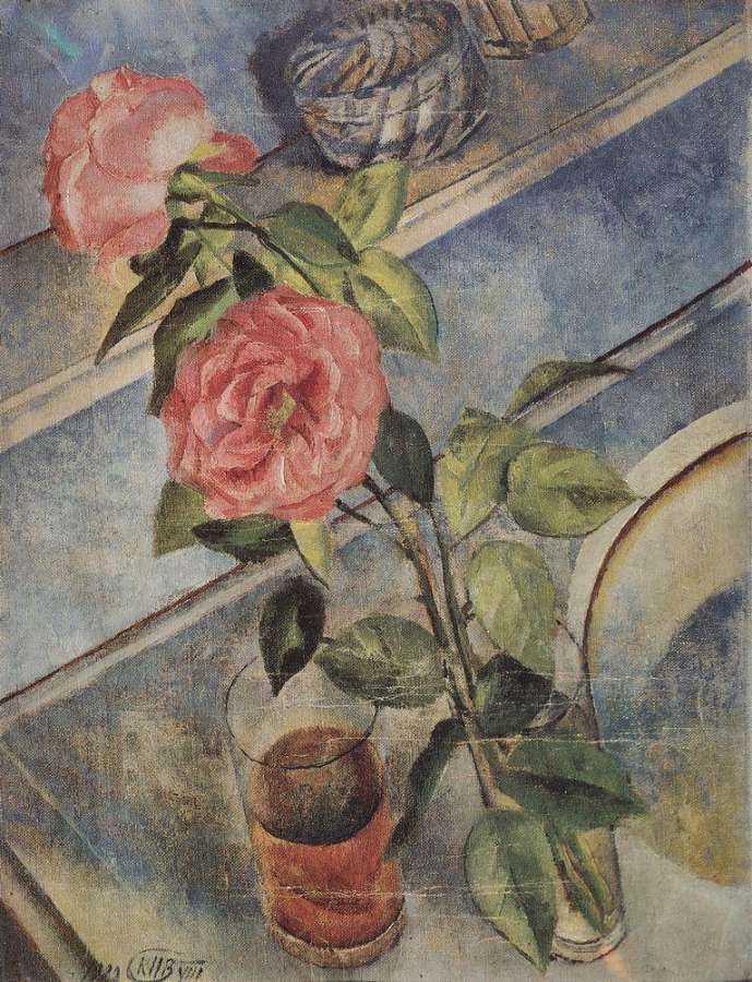 Натюрморт с розами. 1922 - Петров-Водкин Кузьма Сергеевич