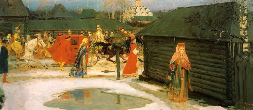Свадебный поезд в Москве (XVII столетие). 1901.  - Рябушкин Андрей Петрович