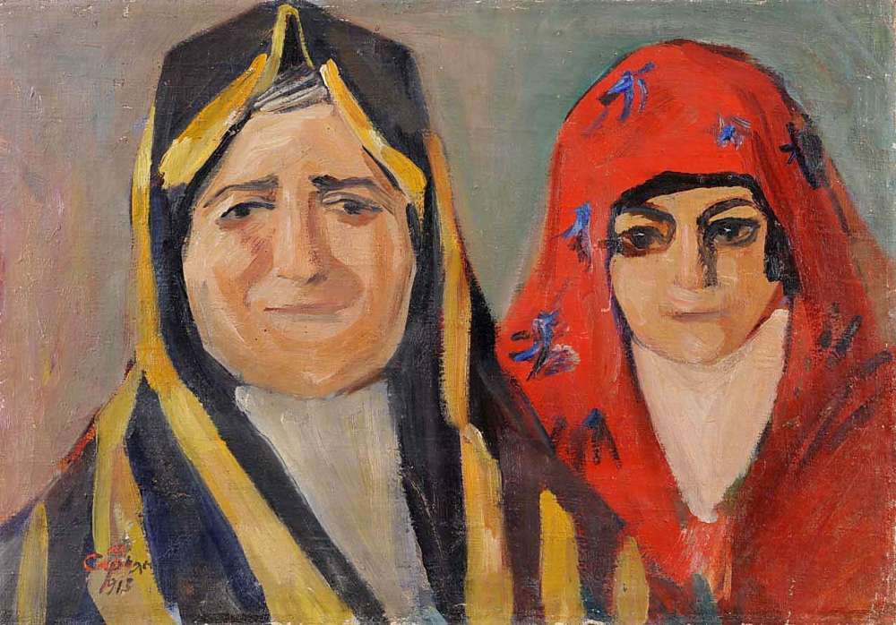 1913 Jewish Ladies in Persia. Oil on canvas, laid on card, 36.5x52 -   