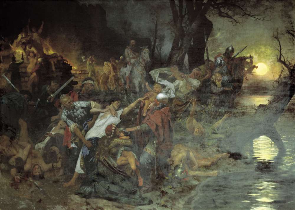 Тризна дружинников Святослава после боя под Доростолом в 971 году - Семирадский Генрих Ипполитович