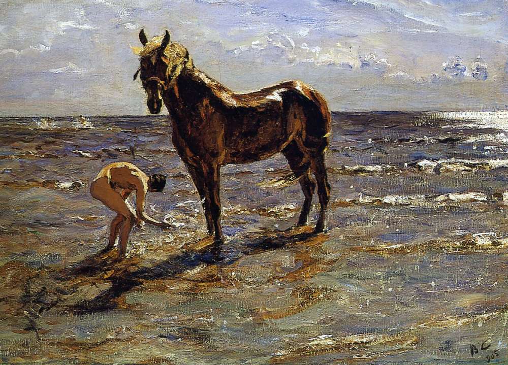 Serov Valentin Bathing a horse Sun - Серов Валентин Александрович