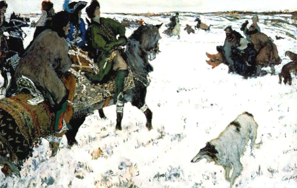 serov_peter_the_great_riding_to_hounds_1902 - Серов Валентин Александрович