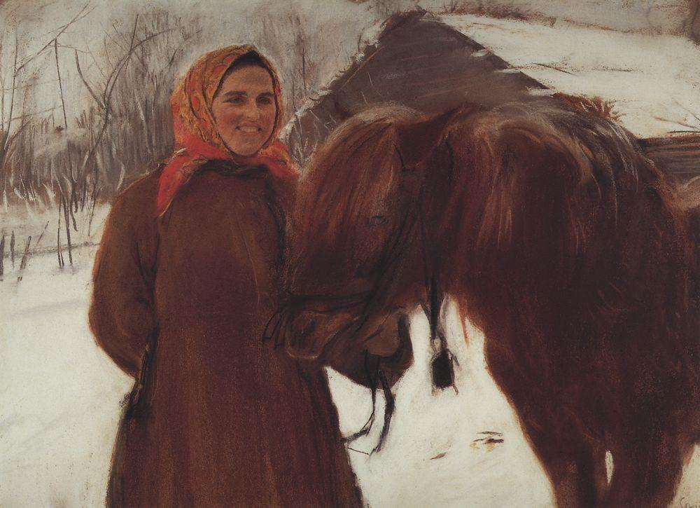 Баба с лошадью. 1898 - Серов Валентин Александрович