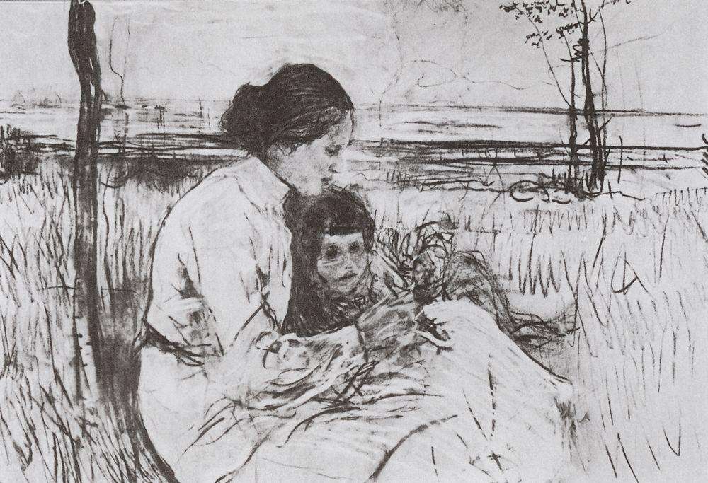 Дети художника. Ольга и Антоша Серовы. 1906 - Серов Валентин Александрович
