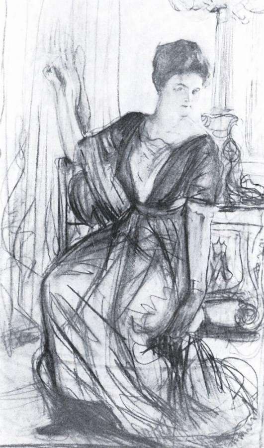 Набросок к портрету П.И.Щербатовой2. 1911 - Серов Валентин Александрович