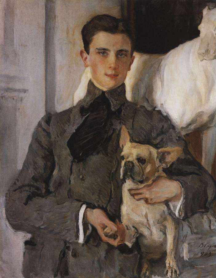 Портрет графа Ф.Ф.Сумарокова-Эльстон, впоследствии князя Юсупова, с собакой. 1903 - Серов Валентин Александрович