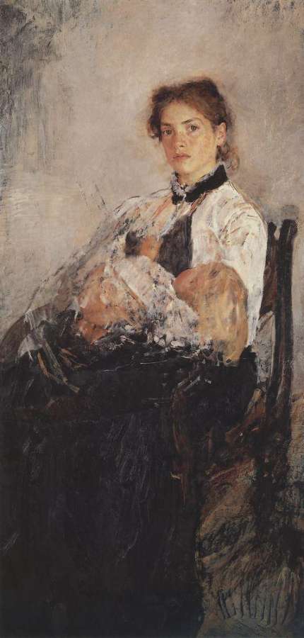 Портрет Н.Я.Дервиз с ребенком. 1888-1889 - Серов Валентин Александрович