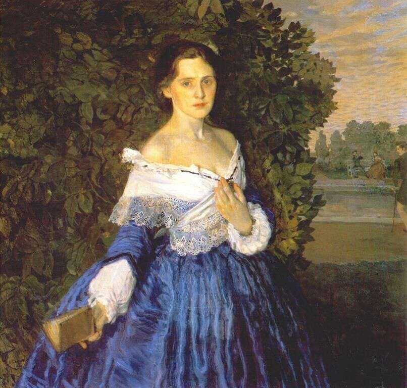 somov_lady_in_blue_(the_artist_yelizaveta_martynova)_1897-1900 - Сомов Константин Андреевич