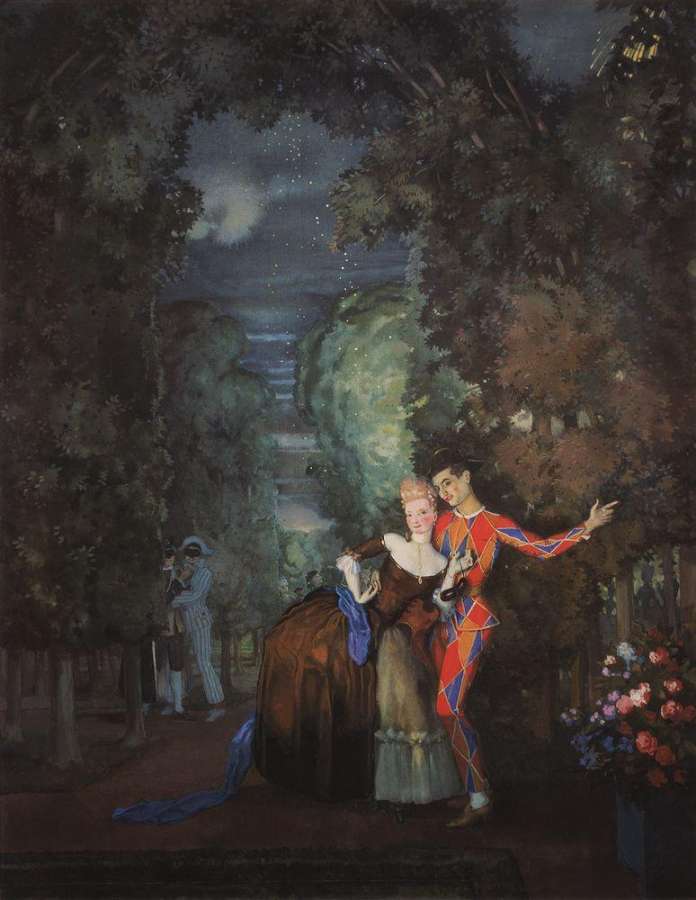 Арлекин и дама. 1912 - Сомов Константин Андреевич