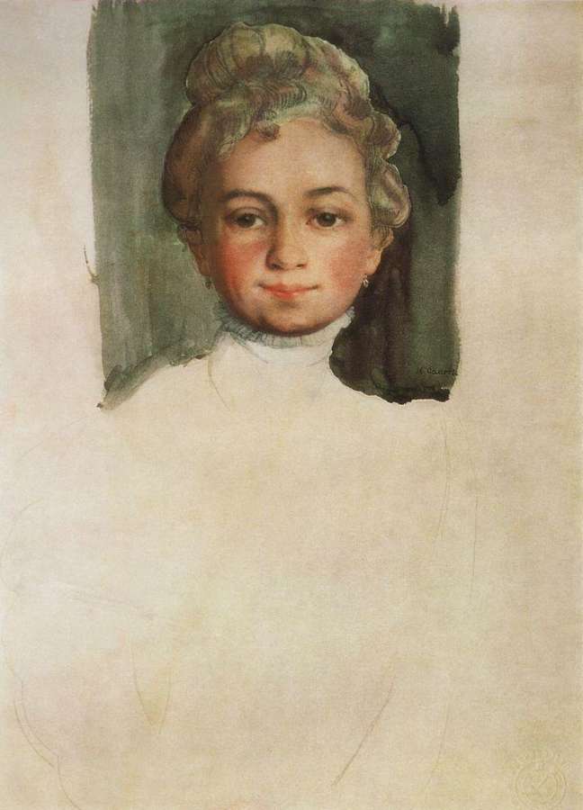 Голова девушки (Е.Е.Владимирская). 1908 - Сомов Константин Андреевич