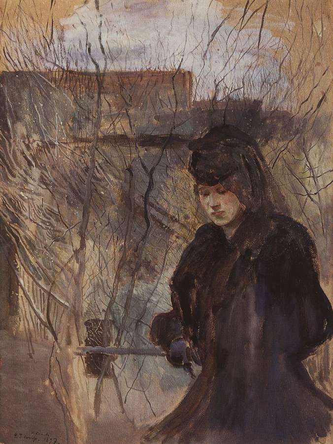 Дама с весенним пейзажем. 1897 - Сомов Константин Андреевич