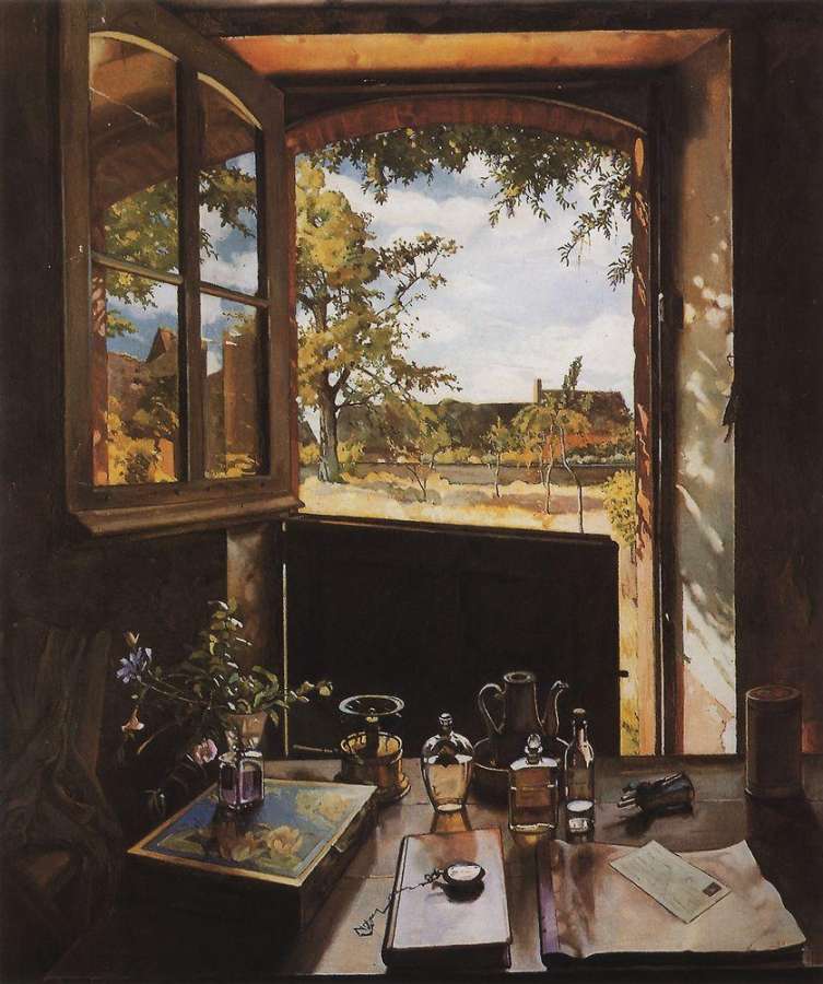 Окно - дверь - пейзаж (Открытая дверь в сад). 1934 - Сомов Константин Андреевич