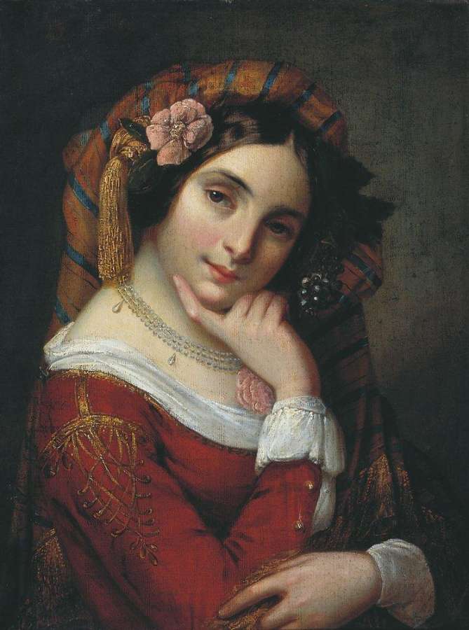 Девушка в тюрбане. 1860-е  - Тимашевский Орест Исаакович