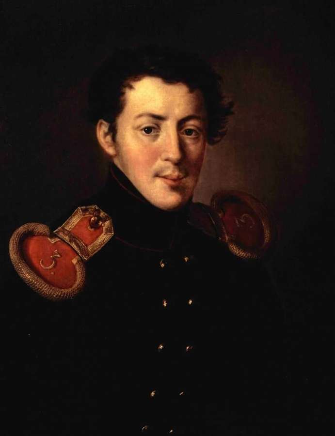 Портрет штабс-капитана Ивана Васильевича Алымова. 1819  - Тропинин Василий Андреевич