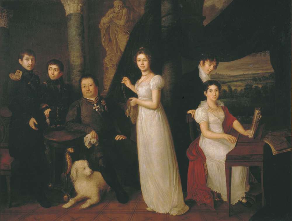 Семейный портрет графов Морковых. 1813 - Тропинин Василий Андреевич