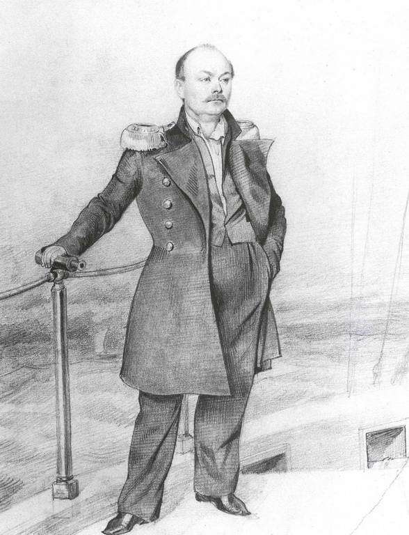 Портрет С.Д.Шишмарева на борту корабля. 1849г.  - Федотов Павел Андреевич