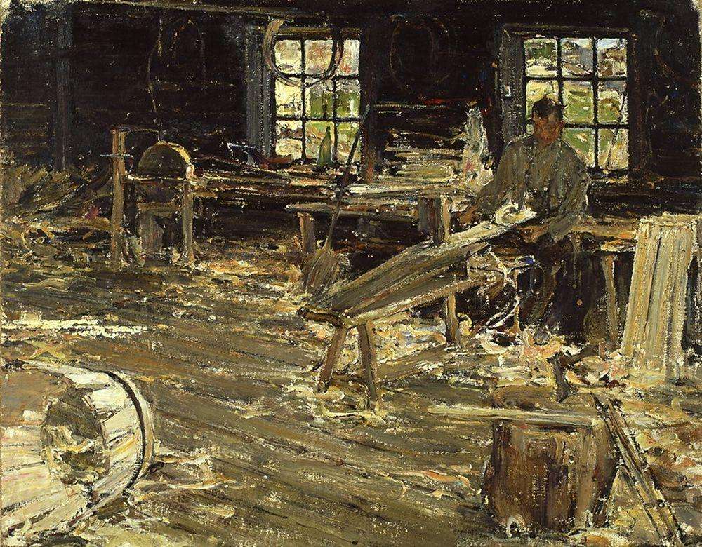 В бондарной мастерской. 1914 - Фешин Николай Иванович
