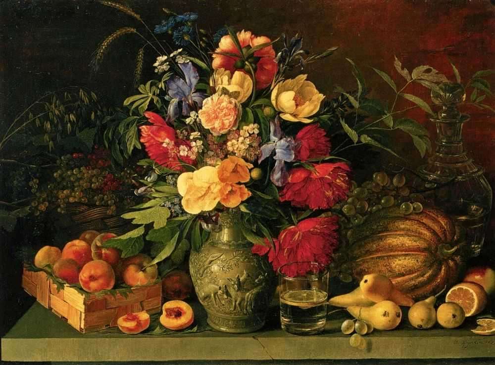 Цветы и плоды. 1839  - Хруцкий Иван Фомич(Трофимович)