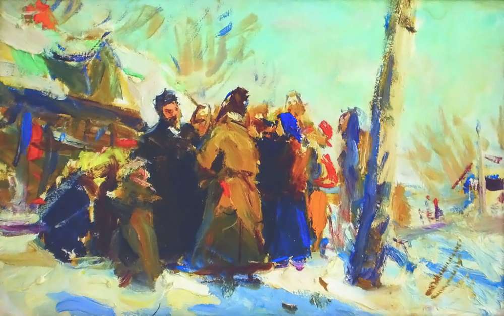 Эскиз к картине Ленин с крестьянами, 1959г. - Цыплаков Виктор Григорьевич