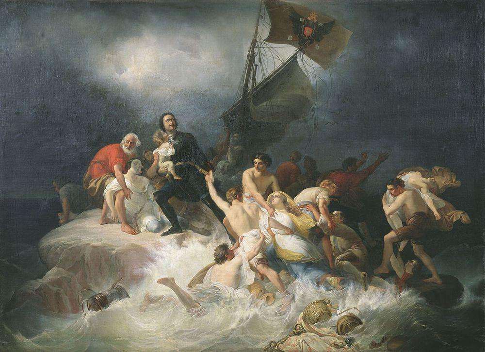 Петр Великий спасает утопающих на Лахте. 1844  - Шамшин Петр Михайлович
