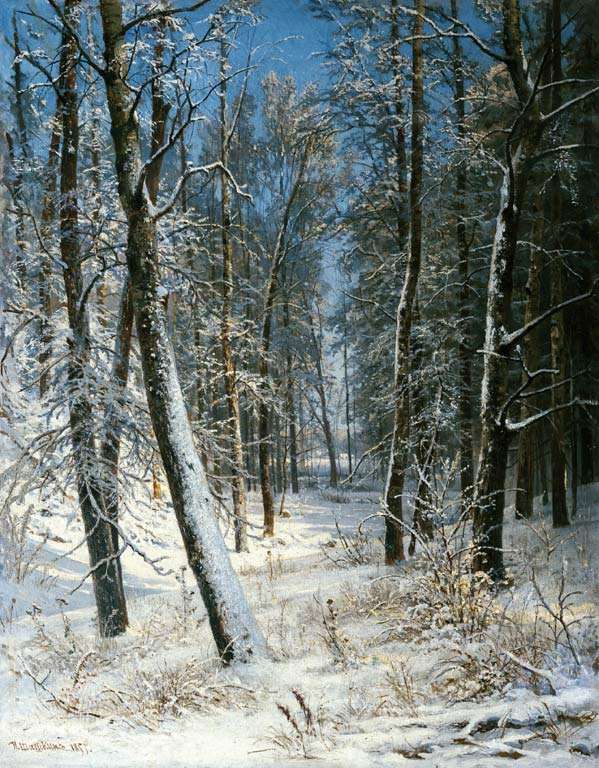 Зима в лесу, иней 1877 40,8х25,3 - Шишкин Иван Иванович