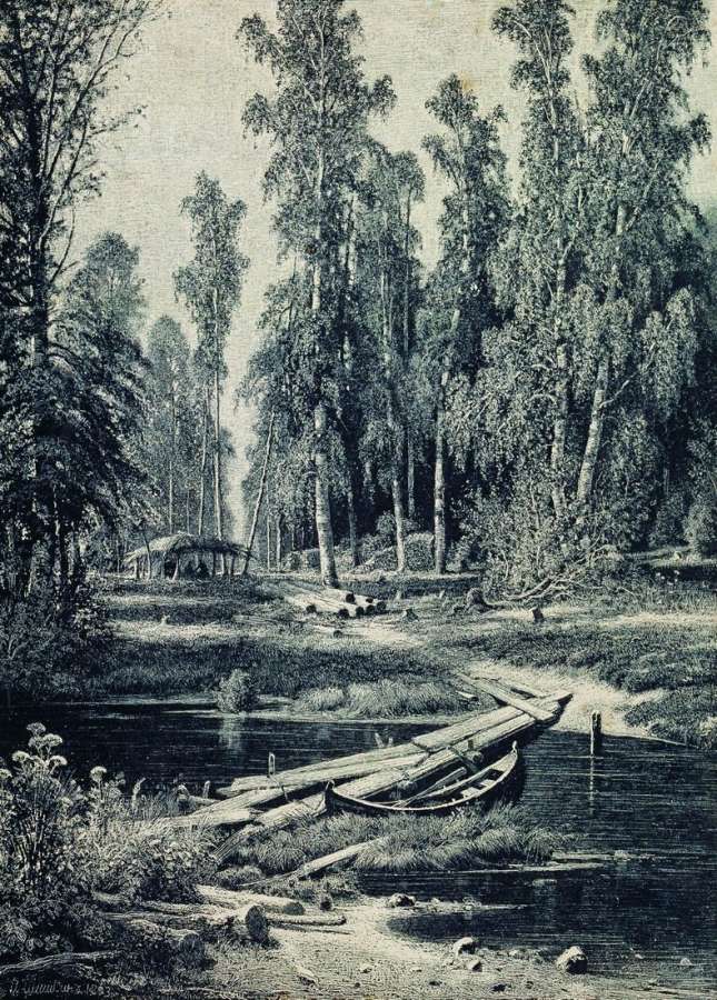 Лесная речка. 1893 50х40 - Шишкин Иван Иванович