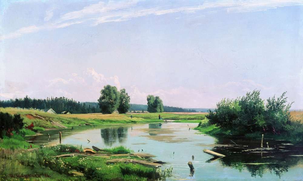 Пейзаж с озером 1886 37х61 - Шишкин Иван Иванович