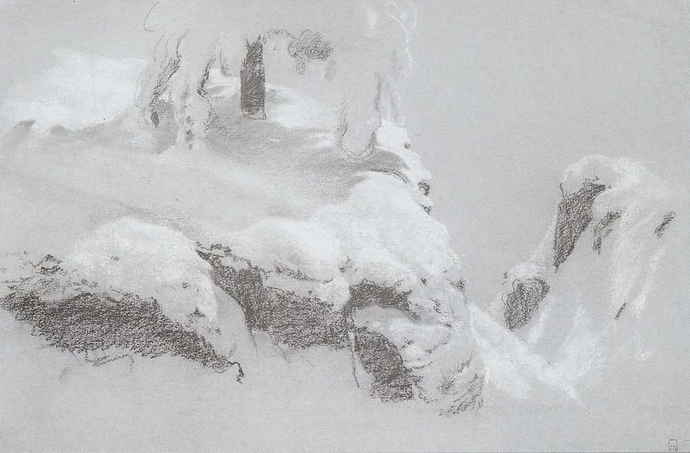 Фрагментарный эскиз к картине На севере диком 1890 31,1х46,9 - Шишкин Иван Иванович