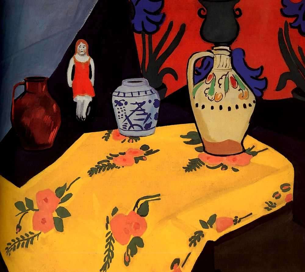 Натюрморт с желтой скатертью. 1910-е  - Школьник Иосиф Соломонович