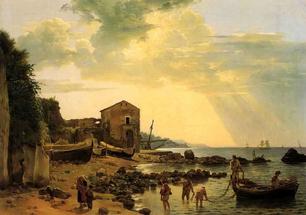 Берег в Сорренто с видом на остров Капри. 1826  - Щедрин Семен Федорович